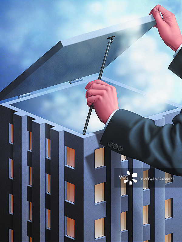 不规则的手拿着钥匙对着房子图片素材