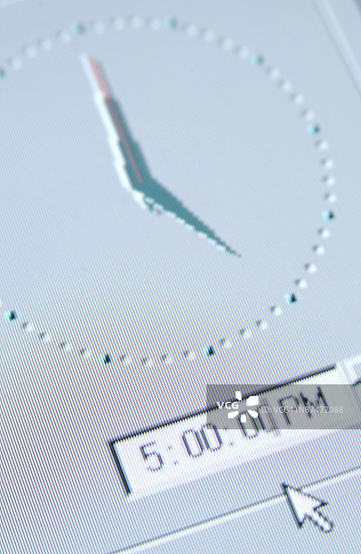 电脑屏幕上的时钟图片素材