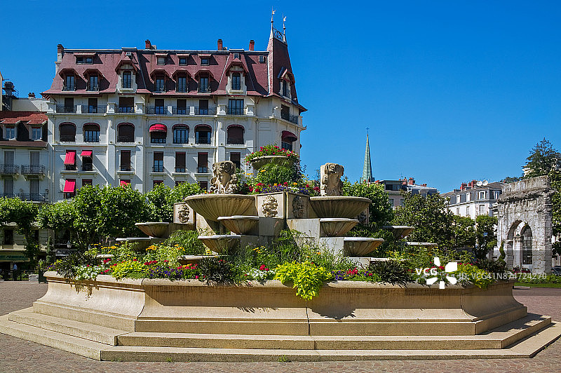 萨瓦省艾克斯莱班温泉广场图片素材