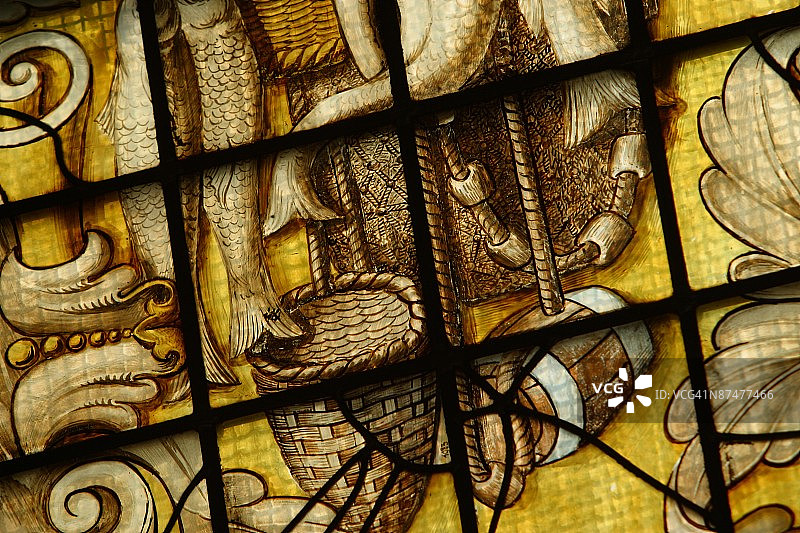 装饰性彩色玻璃窗图片素材