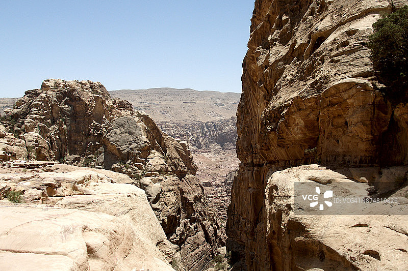 佩特拉山脉眺望瓦迪阿拉巴（以色列）景色图片素材