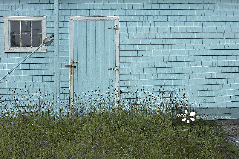 加拿大新斯科舍省哈利法克斯房屋侧面门口的局部照片图片素材