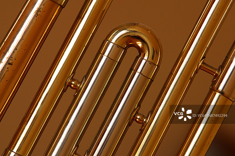 铜管乐器细节图片素材