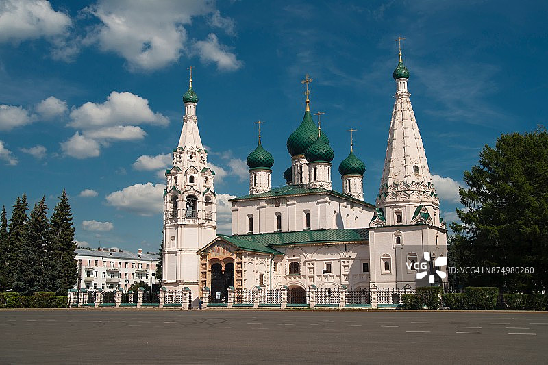雅罗斯拉夫尔以利亚先知教堂，俄罗斯金环图片素材