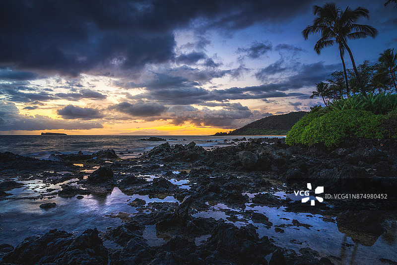 马凯纳海滩马凯纳海湾日落#5图片素材
