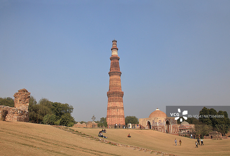 印度德里的顾特卜塔图片素材