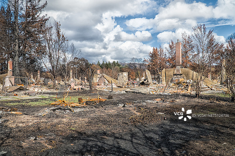 烧毁的街区图片素材