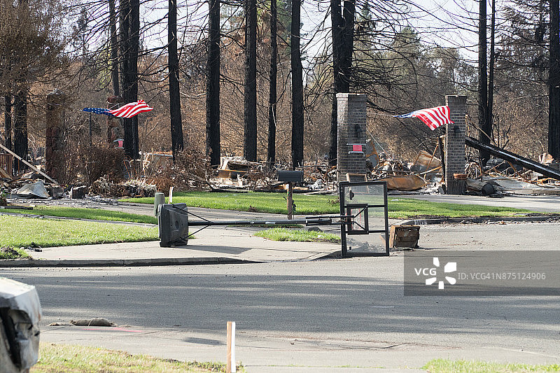 烧毁的街区图片素材