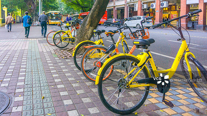 中国广州公共自行车图片素材