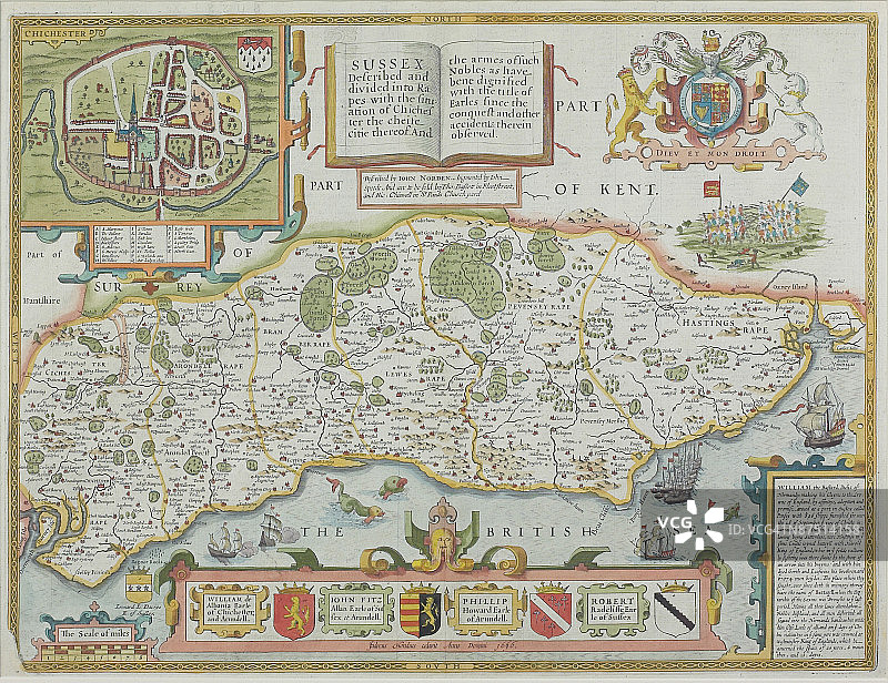 英国苏塞克斯郡地图图片素材