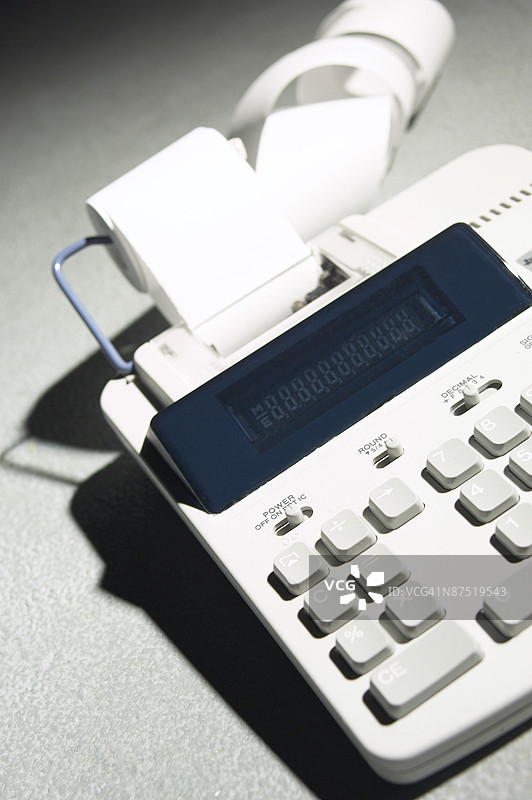 带打印机的计算器图片素材