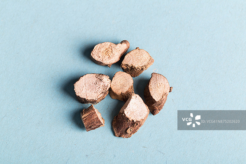 中药材：石菖蒲；菖蒲根茎，工作室拍摄图片素材