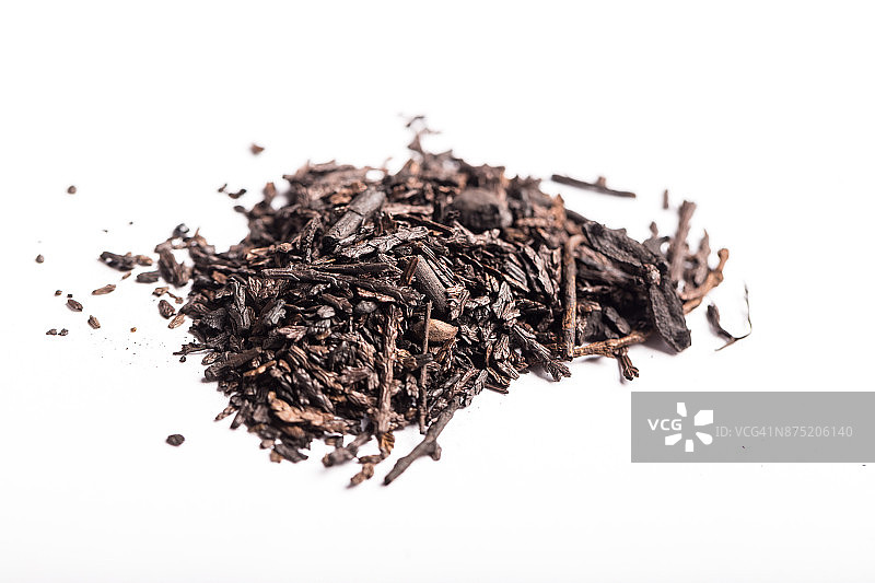 中药炒炭侧柏叶特写图片素材