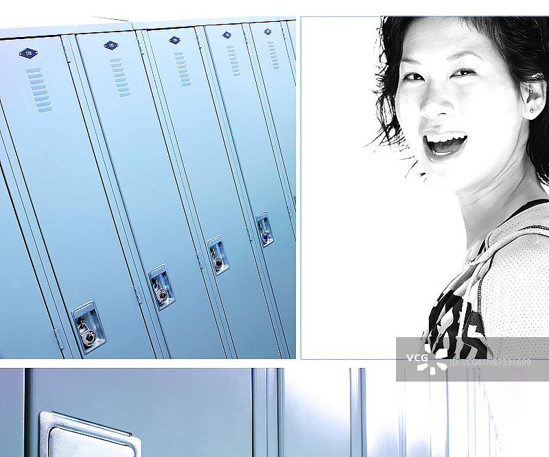 快乐的女人和储物空间图片素材