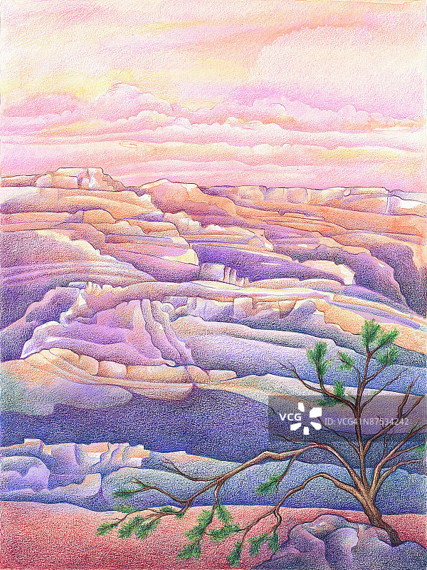 日落时的空中风景图片素材