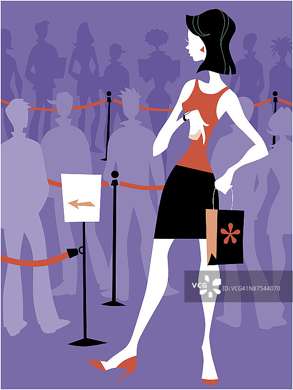 带着购物袋的女人图片素材