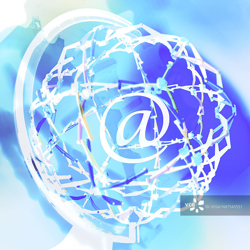 带有@符号的数字地球图片素材