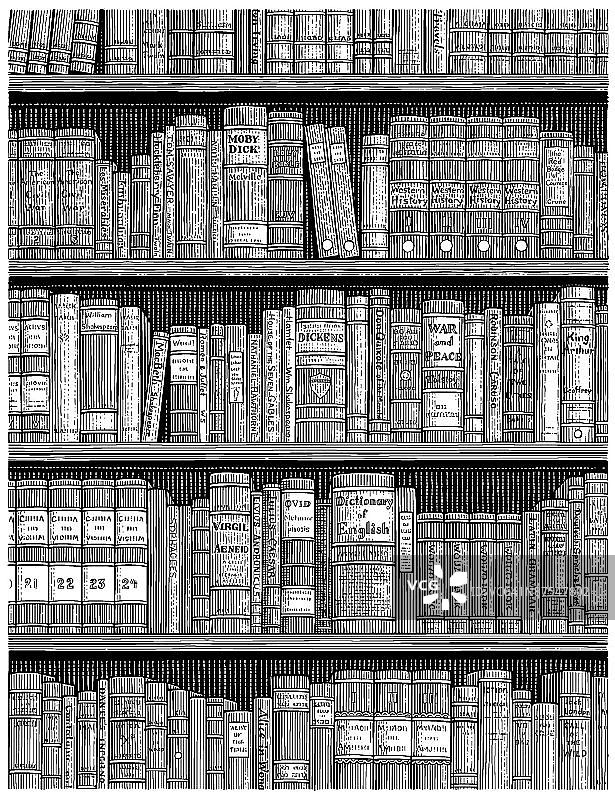 书架上的图书图片素材