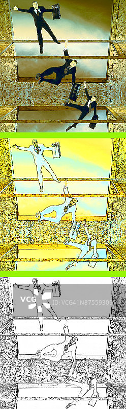 商务人士摔倒插画图片素材