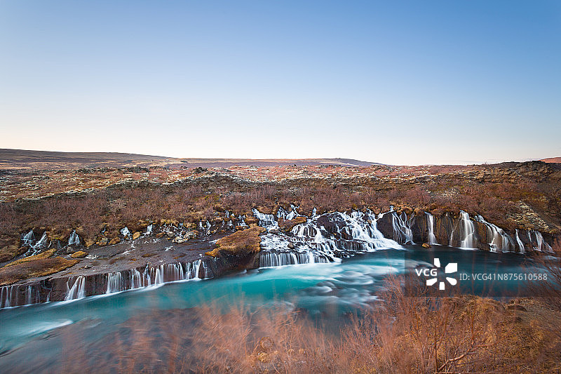 Hraunfossar瀑布 - 冰岛图片素材