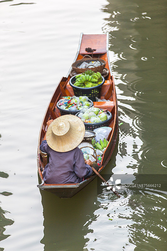 泰国曼谷附近拉差汶里丹嫩沙多水上市场图片素材