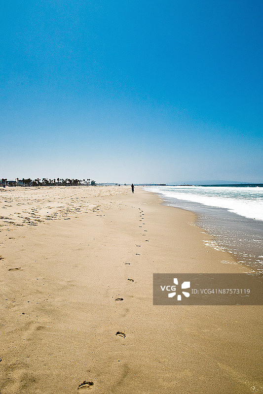 威尼斯海滩脚印图片素材