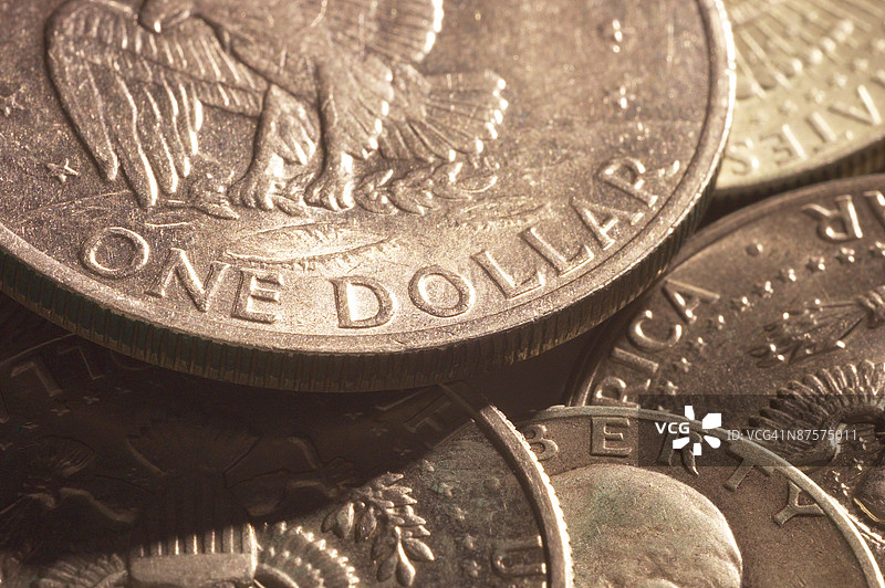 银元特写镜头图片素材