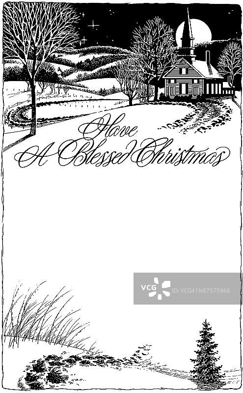 雪地上的树木图片素材