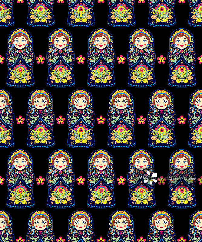 俄罗斯套娃图案图片素材