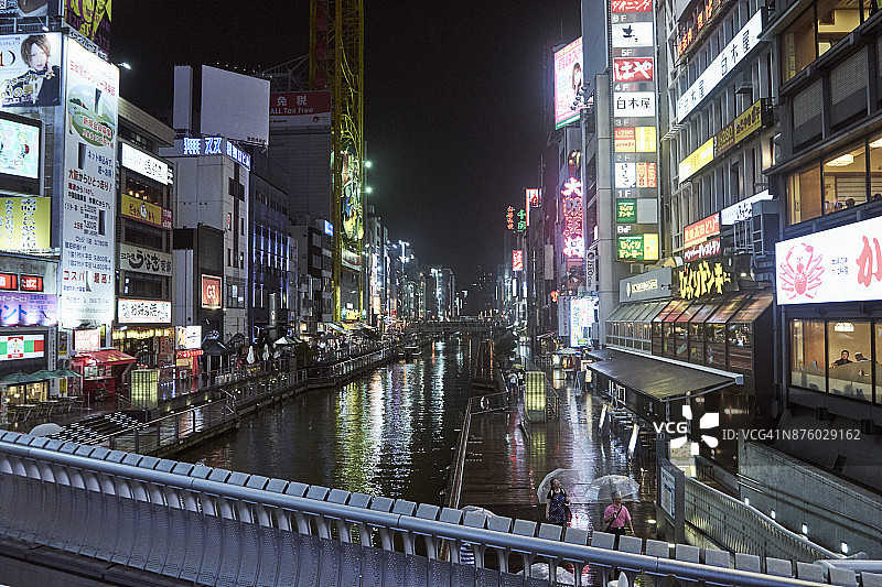 日本大阪难波道顿堀运河图片素材