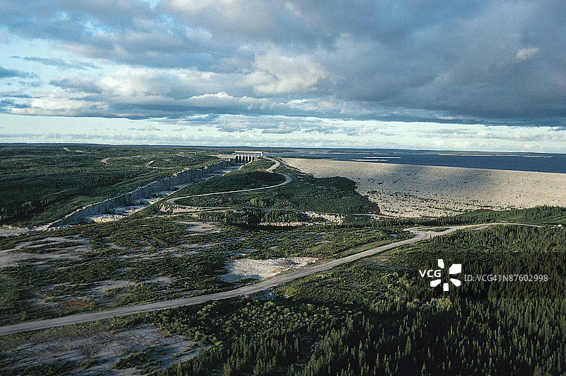 加拿Quebec克詹姆斯湾高角度景观图片素材