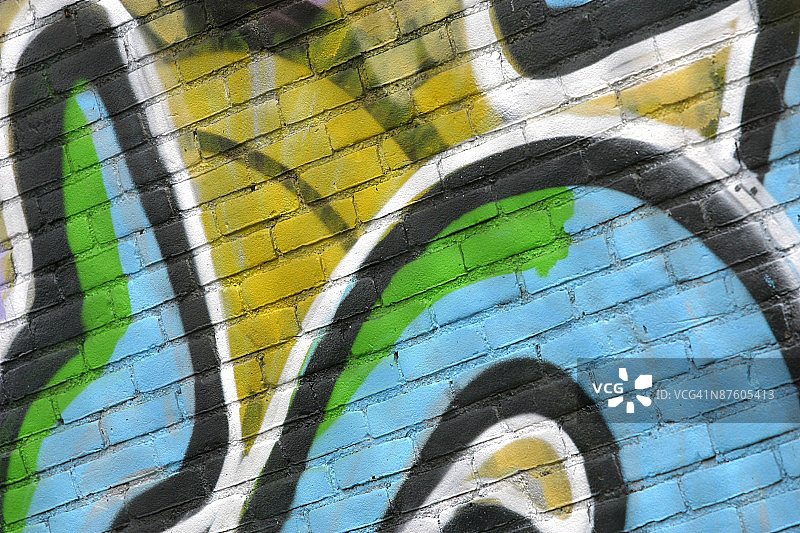 砖墙上的故意破坏行为图片素材