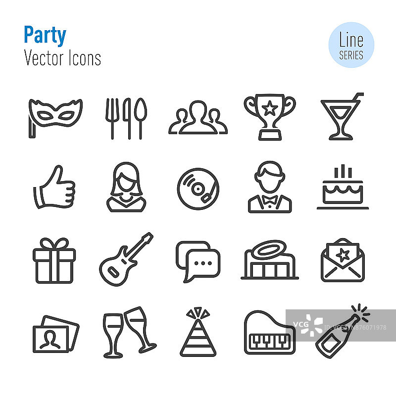 派对图标 - 矢量线条系列图片素材