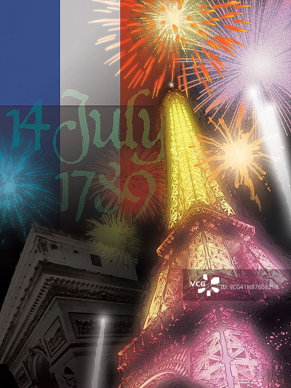 城市建筑烟花表演图片素材