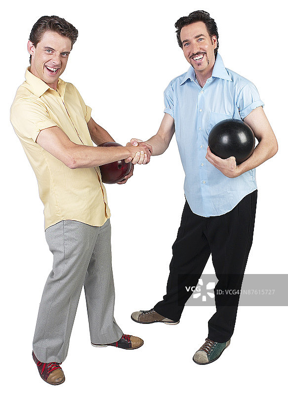 白色背景下微笑的男人和女人的肖像图片素材