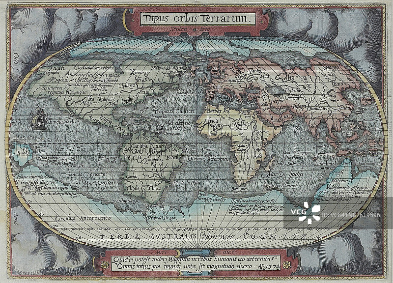 带有过时制图的老地图集图片素材