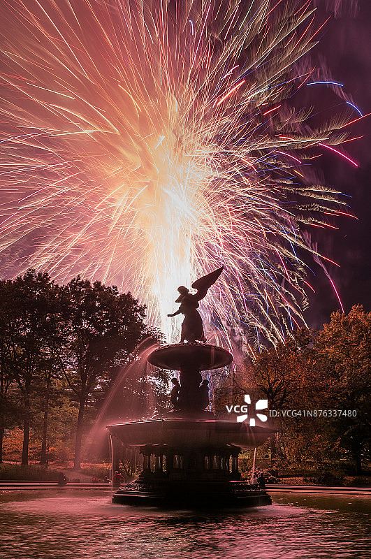 纽约中央公园烟花图片素材