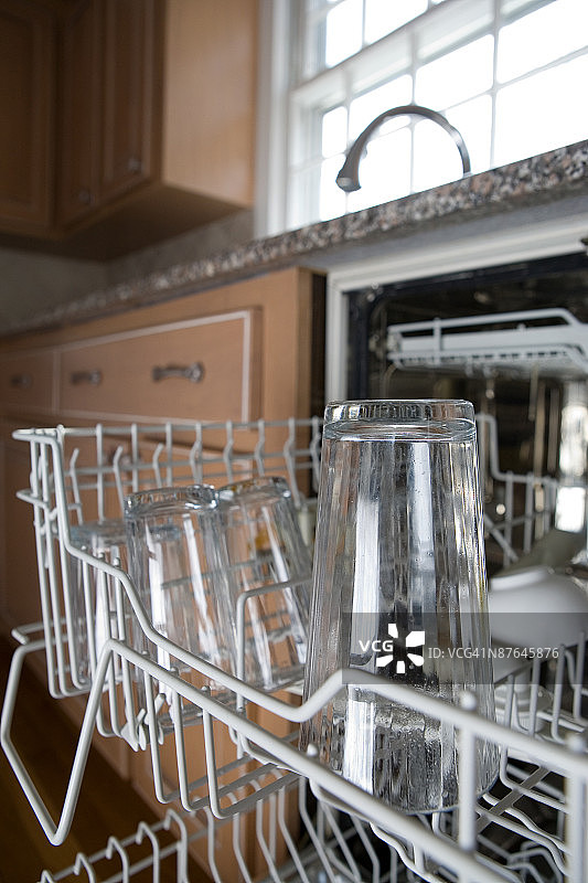 厨房里的洗碗机图片素材
