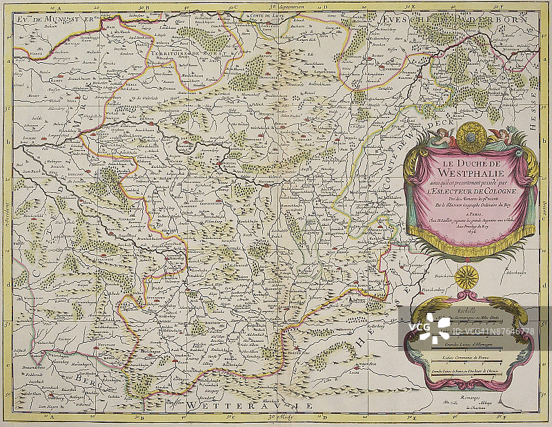 德国威斯特法伦古地图图片素材