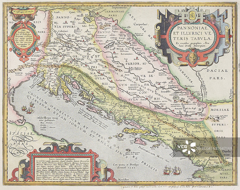 亚得里亚海沿岸地区古董地图图片素材