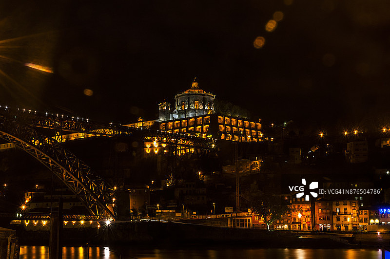 葡萄牙加亚新城夜景图片素材
