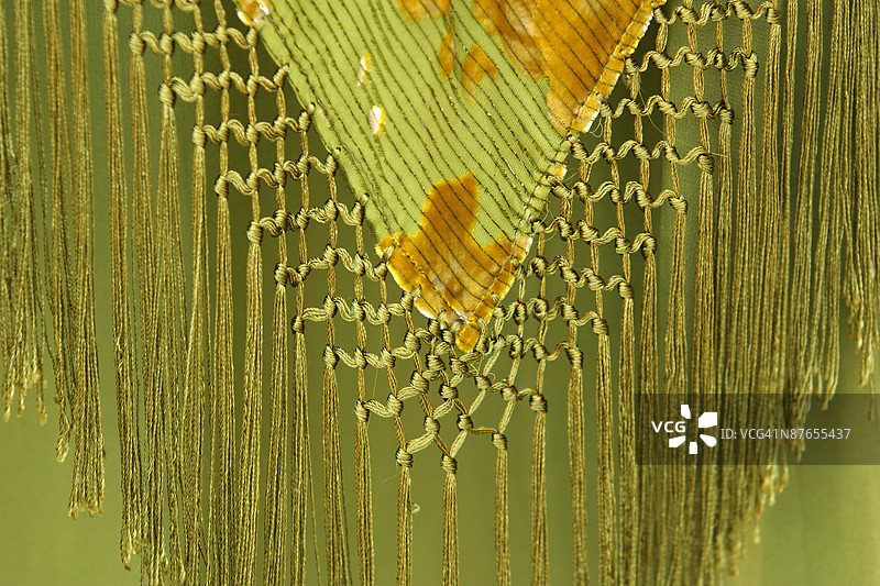 织物上的流苏特写图片素材