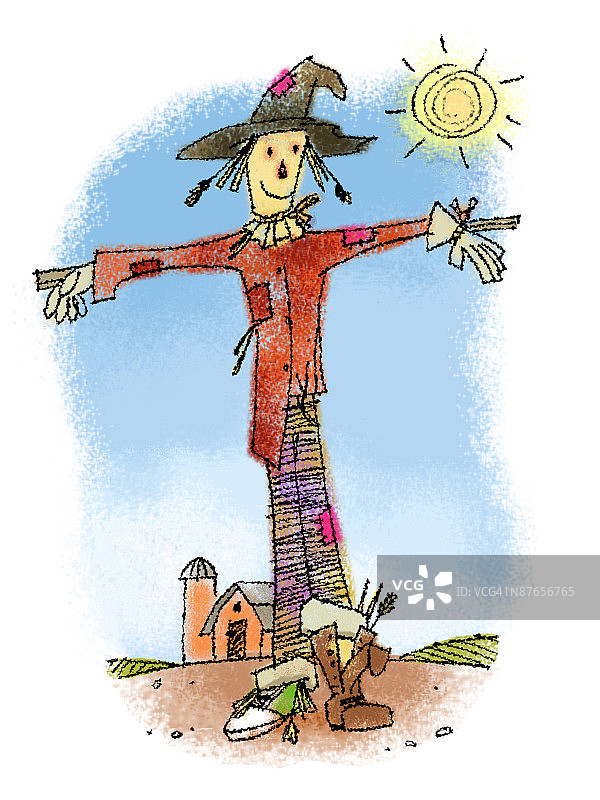 农场里的稻草人图片素材