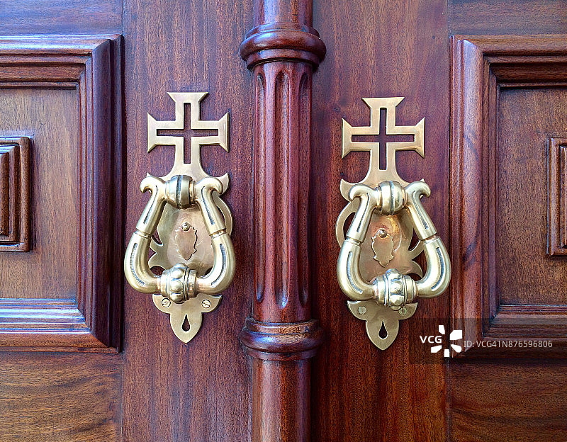 法蒂玛葡萄牙圣殿十字门把手图片素材