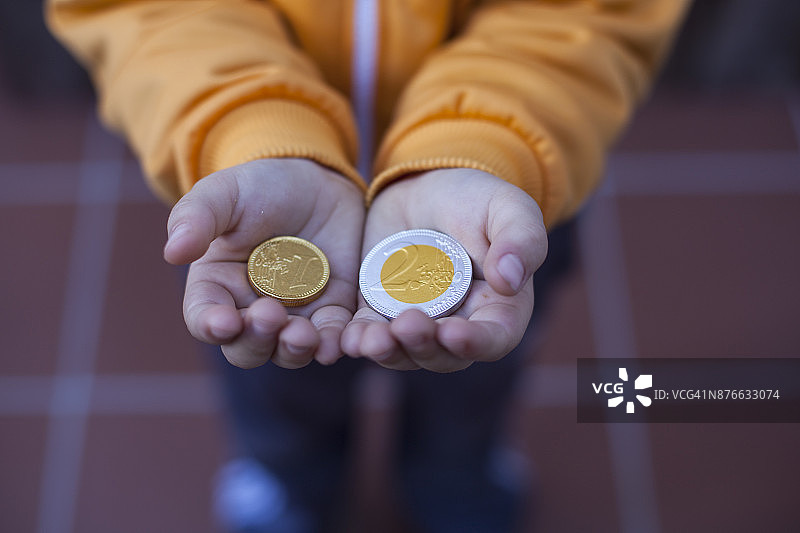 西班牙圣诞节：巧克力硬币图片素材