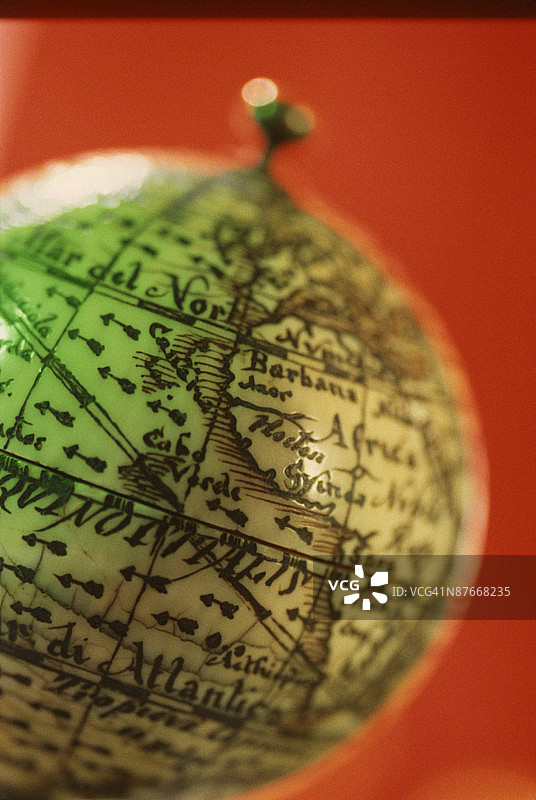 古董地球仪特写图片素材