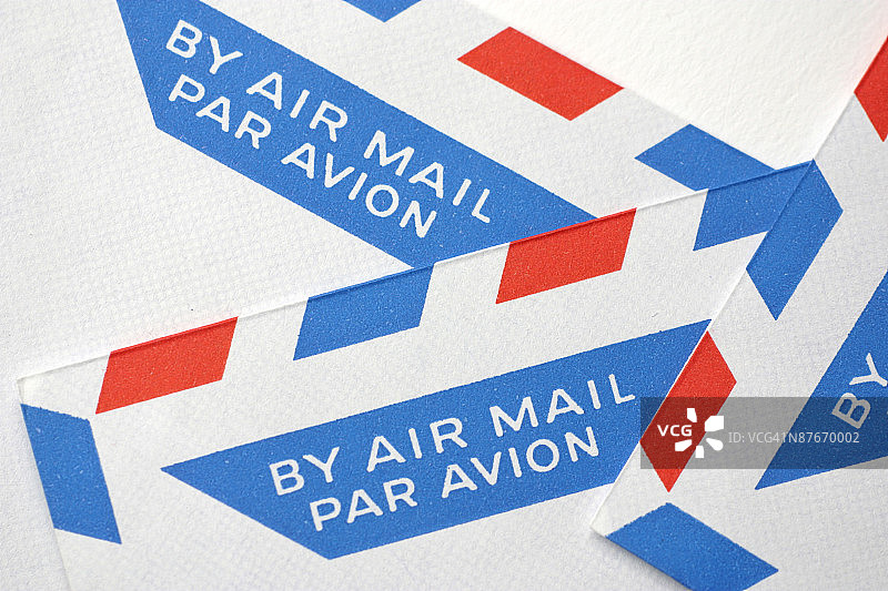 航空邮件信封特写图片素材