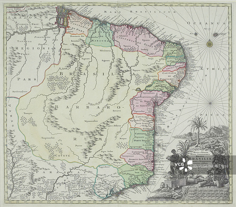 巴西的古董地图图片素材