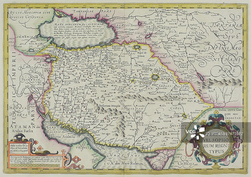 波斯古董地图图片素材