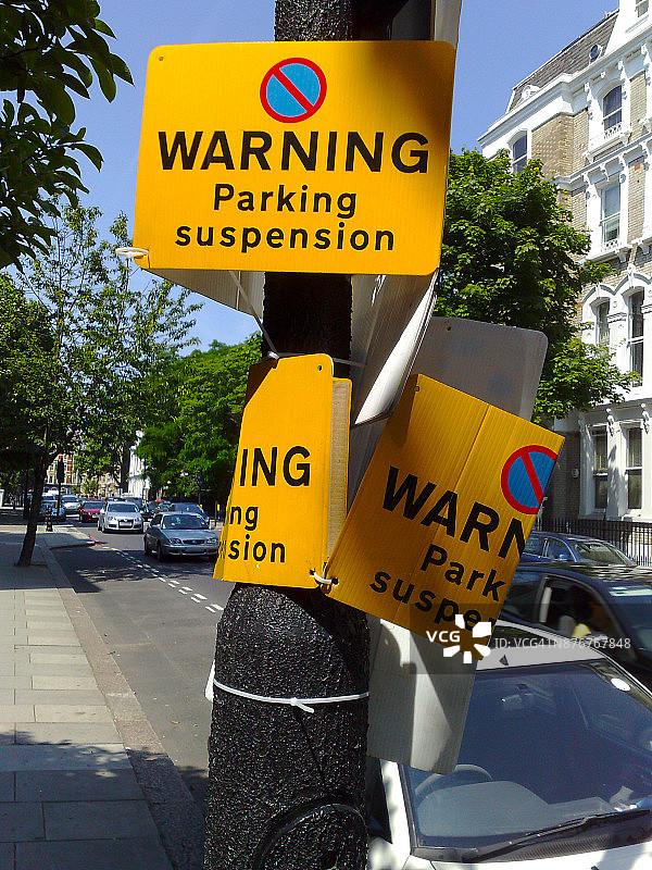 英国伦敦禁止停车警示牌图片素材